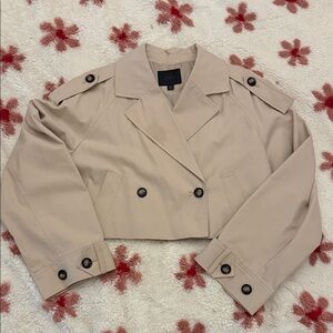 Zara Women's Beige Cropped Trench Coat